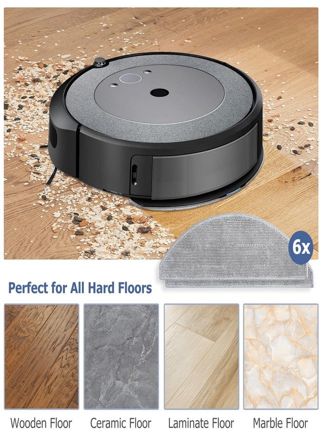 عبوة من 6 قطع من وسادات الممسحة البديلة لروبوت التنظيف Roomba Combo i5 و j5 Series i5+ j5+، وسادات تنظيف من الألياف الدقيقة، ملحقات بديلة - Image 4